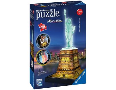 Ravensburger 3D Puzzle Socha Slobody Nočná edícia 108 dielikov