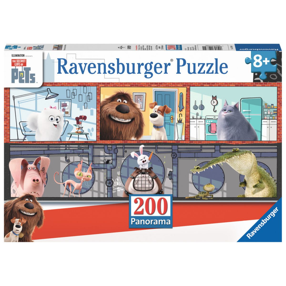 Ravensburger Tajný život mazlíčků Panorama 200 dílků