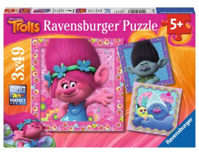 Ravensburger Trolové Puzzle Veselé přátelé 3 x 49 dílků