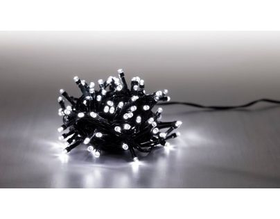 Reťaz svetelný 100 LED 5 m studená biela zelený kábel 8 funkcií
