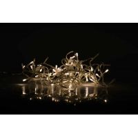 Reťaz svetelný 100 LED 5 m teplá biela transparent kábel 8 funkcií 4