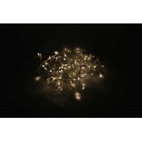 Reťaz svetelný 100 LED 5 m teplá biela transparent kábel 8 funkcií 5