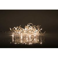 Reťaz svetelný 100 LED 5 m teplá biela transparent kábel 8 funkcií 6