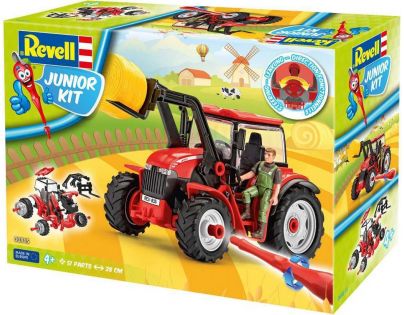 Revell Junior Kit traktor s figúrkou 1 : 20 červený