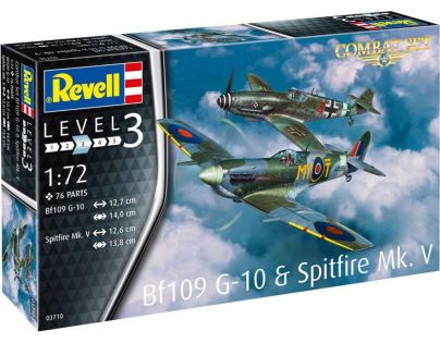 Revell ModelSet lietadla Bf109G-10 & Spitfire Mk.V 1 : 72