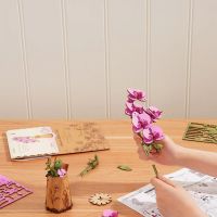 RoboTime 3D drevená skladačka Fialová orchidea 3