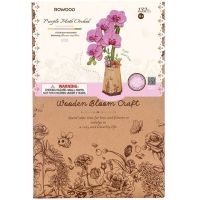 RoboTime 3D drevená skladačka Fialová orchidea 5