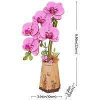 RoboTime 3D drevená skladačka Fialová orchidea 6