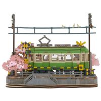 RoboTime 3D drevená skladačka Stanica so sakurami 2