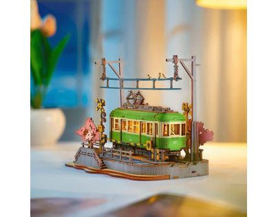 RoboTime 3D drevená skladačka Stanica so sakurami