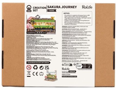 RoboTime 3D drevená skladačka Stanica so sakurami