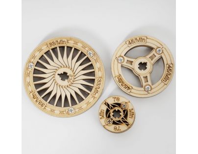 RoboTime 3D drevené mechanické puzzle Gramofón elektrický pohon