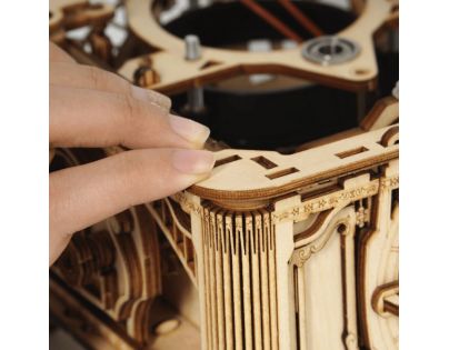 RoboTime 3D drevené mechanické puzzle Gramofón elektrický pohon