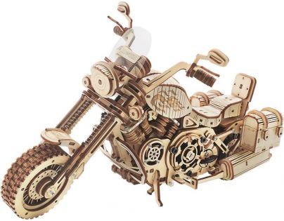 RoboTime 3D Drevené mechanické puzzle Motorka cruiser
