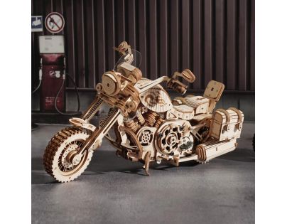 RoboTime 3D Drevené mechanické puzzle Motorka cruiser