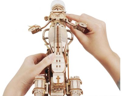 RoboTime 3D Drevené mechanické puzzle Motorka cruiser