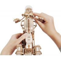 RoboTime 3D Drevené mechanické puzzle Motorka cruiser 3