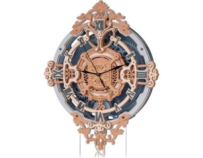 RoboTime 3D drevené mechanické puzzle Nástenné hodiny
