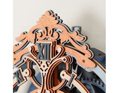 RoboTime 3D drevené mechanické puzzle Nástenné hodiny