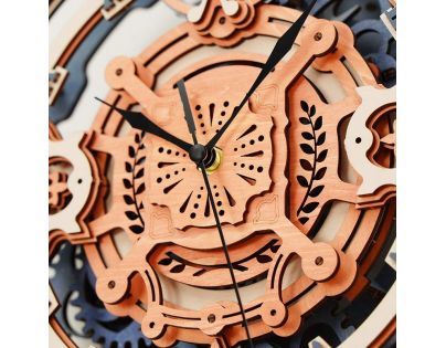 RoboTime 3D drevené mechanické puzzle Nástenné hodiny