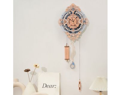 RoboTime 3D drevené mechanické puzzle Nástenné hodiny