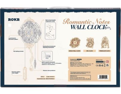 RoboTime 3D drevené mechanické puzzle Nástenné hodiny