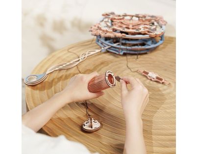 RoboTime 3D drevené mechanické puzzle Nástenné hodiny