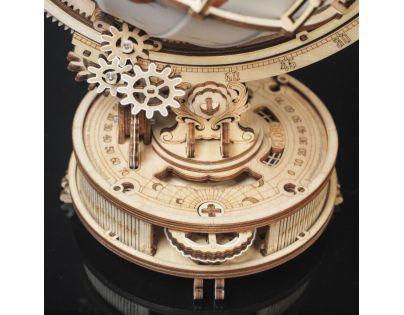 RoboTime 3D Drevené mechanické puzzle Svietiaci glóbus