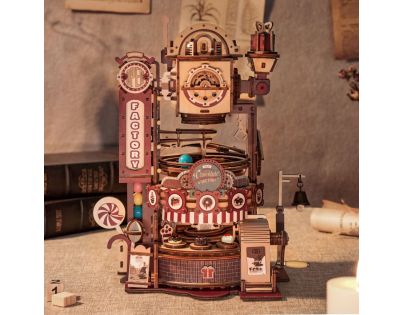 RoboTime 3D skladačka guličkovej dráhy Továreň na čokoládu