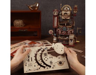 RoboTime 3D skladačka guličkovej dráhy Továreň na čokoládu