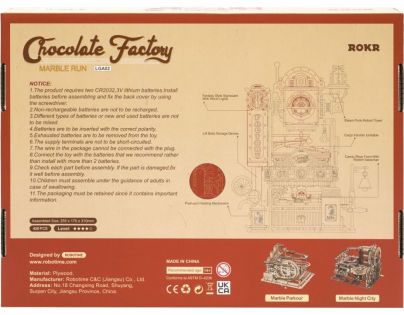 RoboTime 3D skladačka guličkovej dráhy Továreň na čokoládu