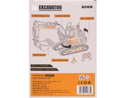 RoboTime Drevené 3D puzzle Bager
