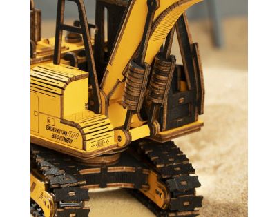 RoboTime Drevené 3D puzzle Bager