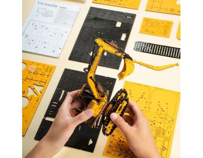 RoboTime Drevené 3D puzzle Bager