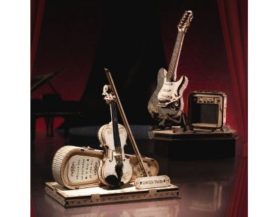 RoboTime drevené 3D puzzle Elektrická gitara