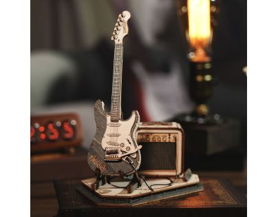 RoboTime drevené 3D puzzle Elektrická gitara
