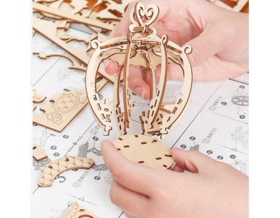 RoboTime drevené 3D puzzle Rozprávkový kočiar