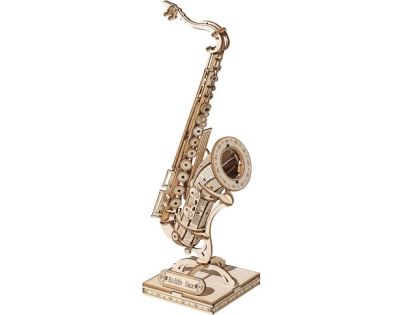 RoboTime drevené 3D puzzle Saxofón