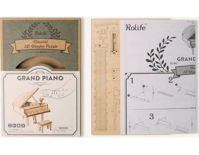 RoboTime drevené 3D puzzle Veľké piano