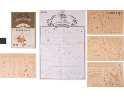 RoboTime drevené 3D puzzle Veľké piano