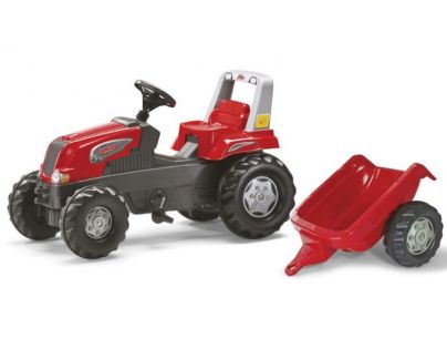 Rolly Toys Šliapací traktor Rolly Junior s vlečkou - červený