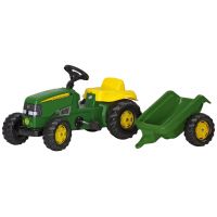 Rolly Toys 012190 - Šliapací traktor Rolly Kid J.Deere s vlečkou Zelený Rolly Toys 012190 - Šliapací traktor Rolly Kid J.Deere s vlečkou Zelený