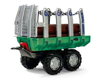 Rolly Toys Timber Trailer 2-osá vlečka s kládami-zelená