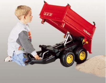 Rolly Toys Vlečka s šnekovým vyklápaním do 3 stran 2osá červená 123