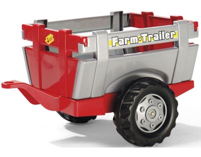 Rolly Toys Vlečka za traktor jednoosá Farm Trailer Striebornočervená