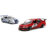 Rýchlo a zbesilo Twin Pack 2006 Mitsubishi Lancer Evo IX + Brianov 2002 Nissan Skyline GTR R34, 1:32 Wave 3