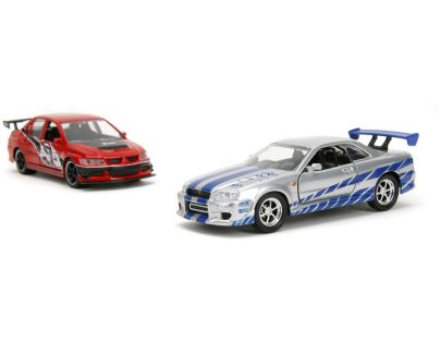 Rýchlo a zbesilo Twin Pack 2006 Mitsubishi Lancer Evo IX + Brianov 2002 Nissan Skyline GTR R34, 1:32 Wave