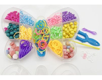 Sada gumičiek a korálikov 338 ks na výrobu náramkov Loom Band