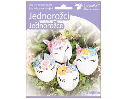 Anděl Sada na dekorovanie vajíčok 4 ks Jednorožce