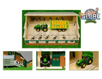 Sada malý farmář Dřevěná farma 1:50 a traktor